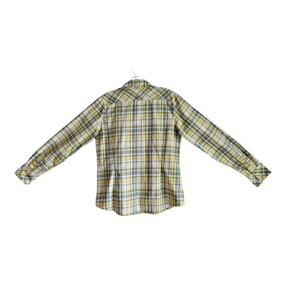 THE NORTH FACE Women's M Shirt Dandelion Yellow Plaid Button Up Zip Pocket 38" - Picture 11 of 12